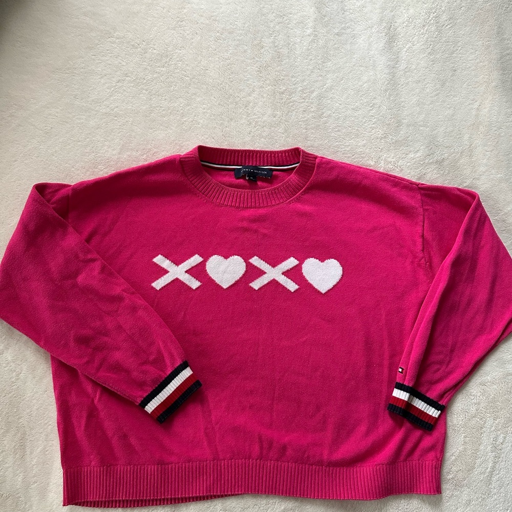 Tommy Hilfiger Pink XO Heart Sweater